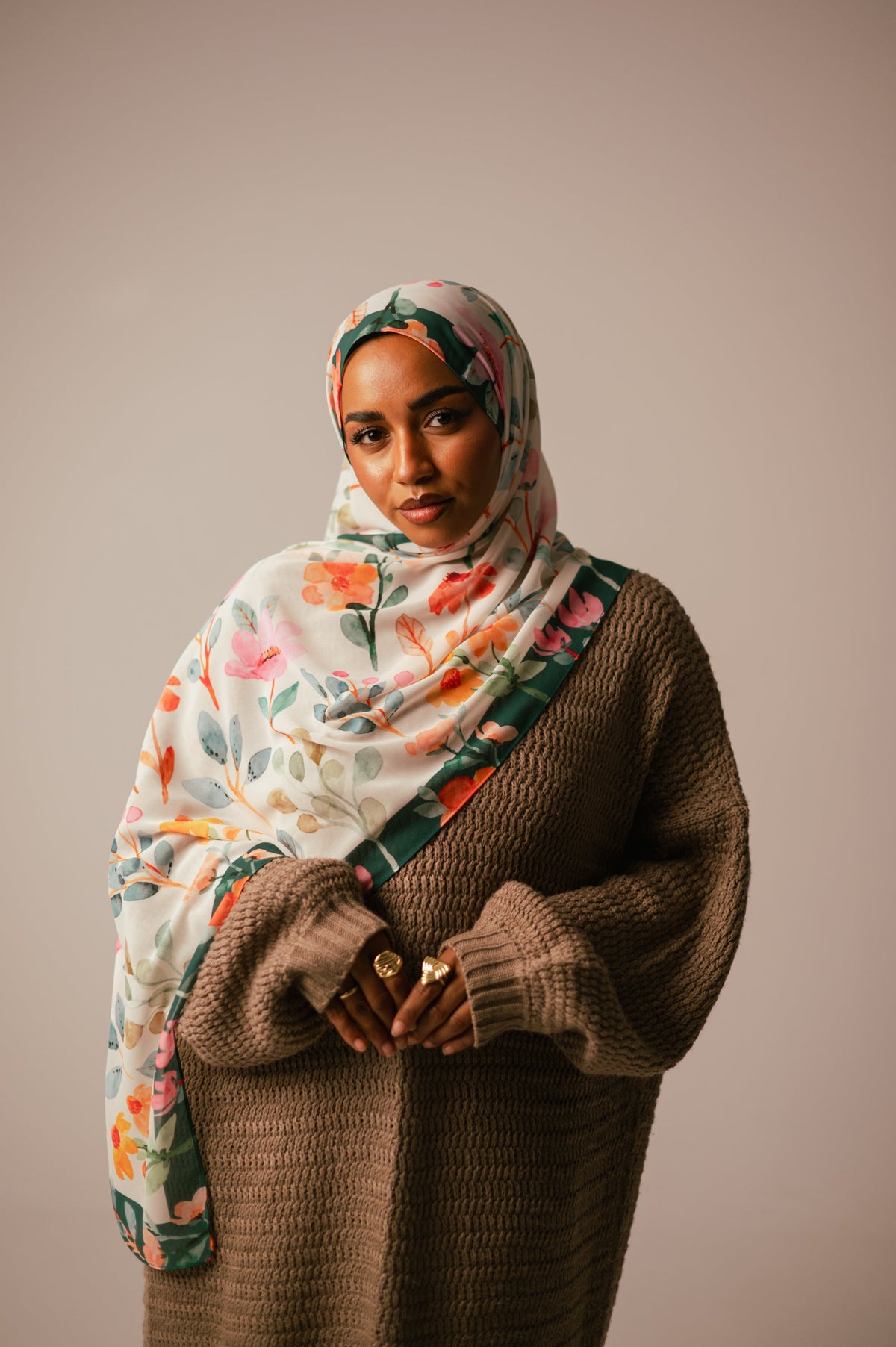 Blooms of Hope floral chiffon hijab by JAIDA