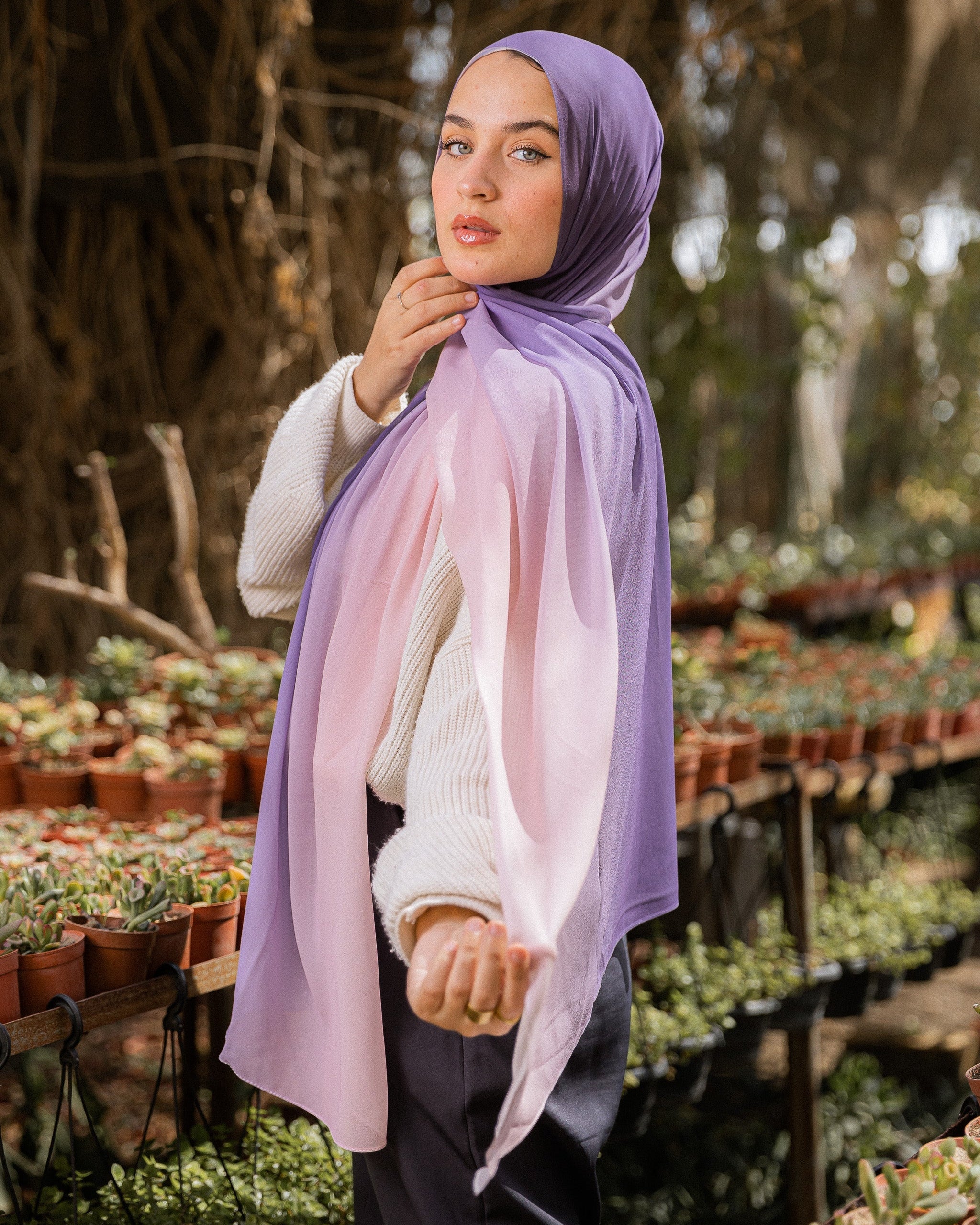 Hushed Mauve luxury chiffon hijab — JAIDA