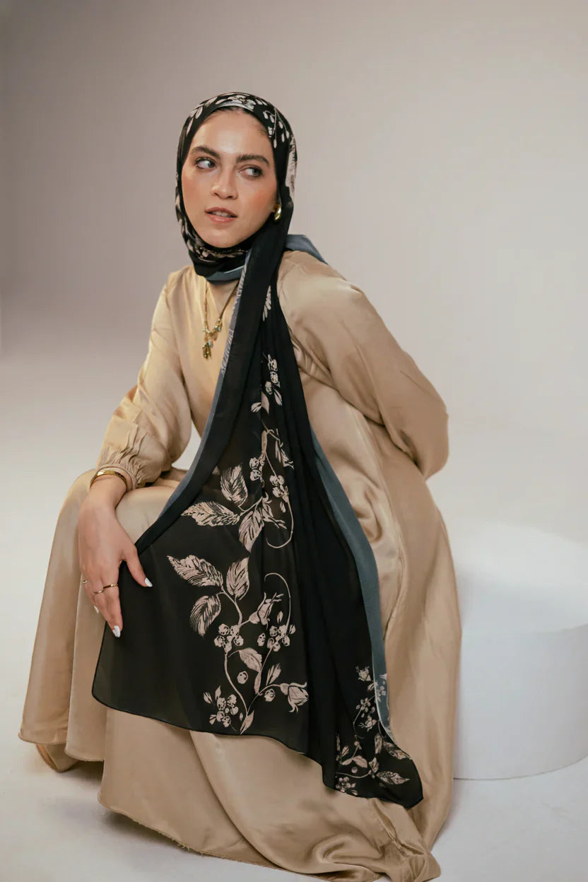 Model Wearing Petal Shadows Chiffon Hijab