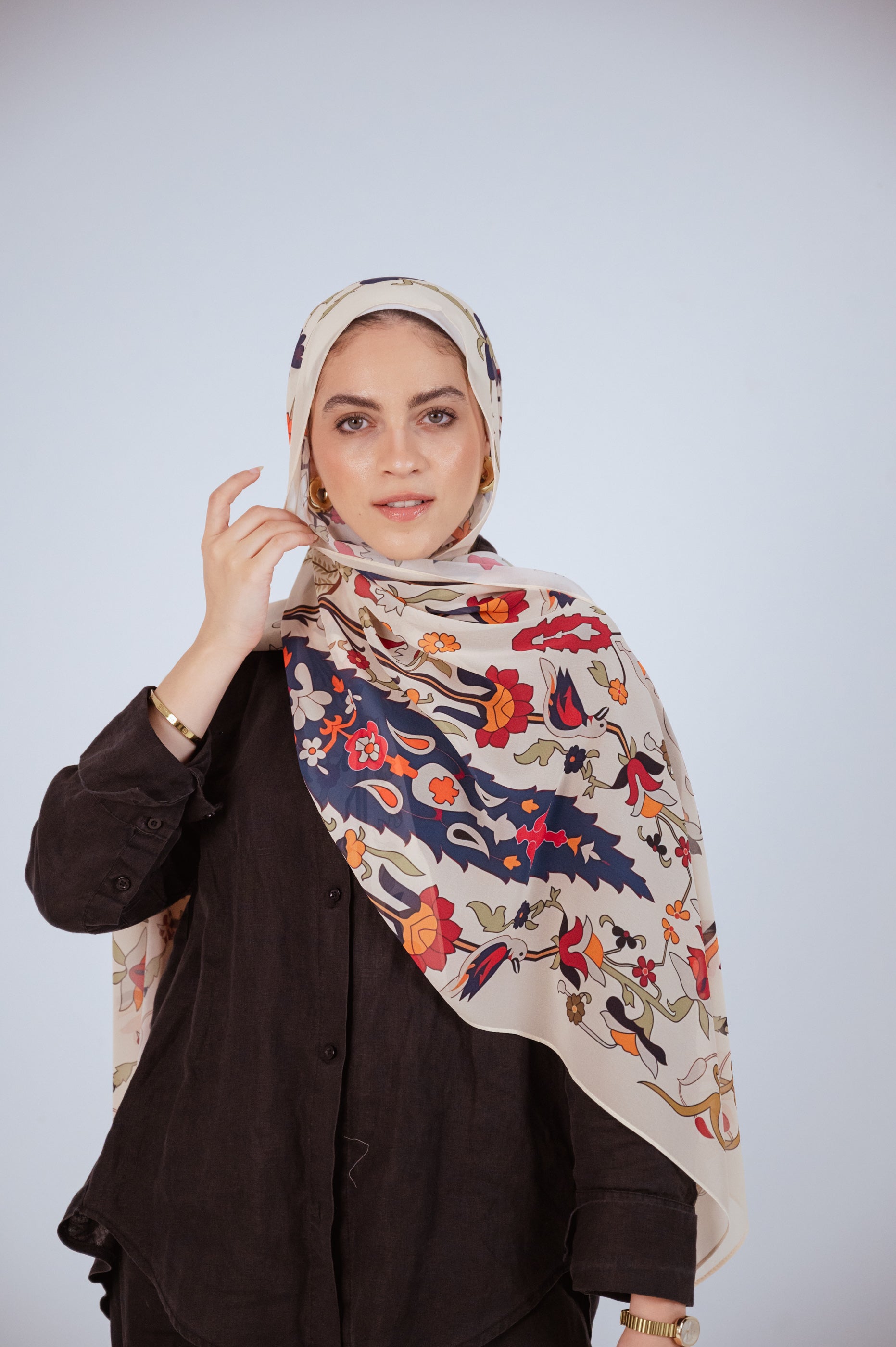 Andalus Drape Chiffon Hijab | Andalusian Heritage Print | JAIDA