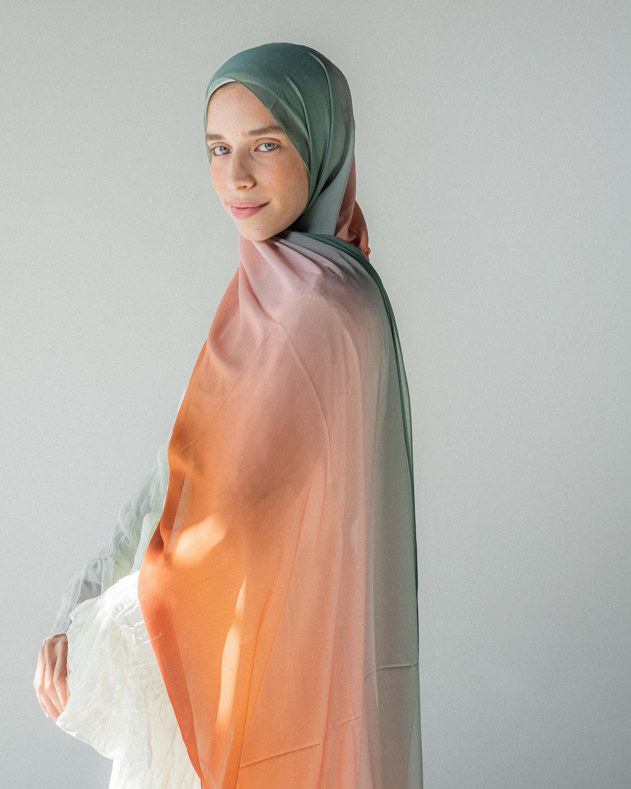 Golden Hour hijab styled outdoors under natural light