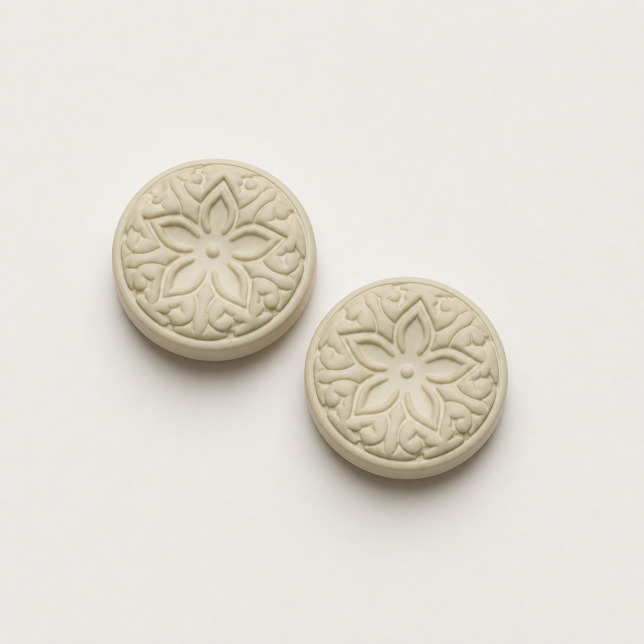 Ivory embossed mandala hijab magnet set