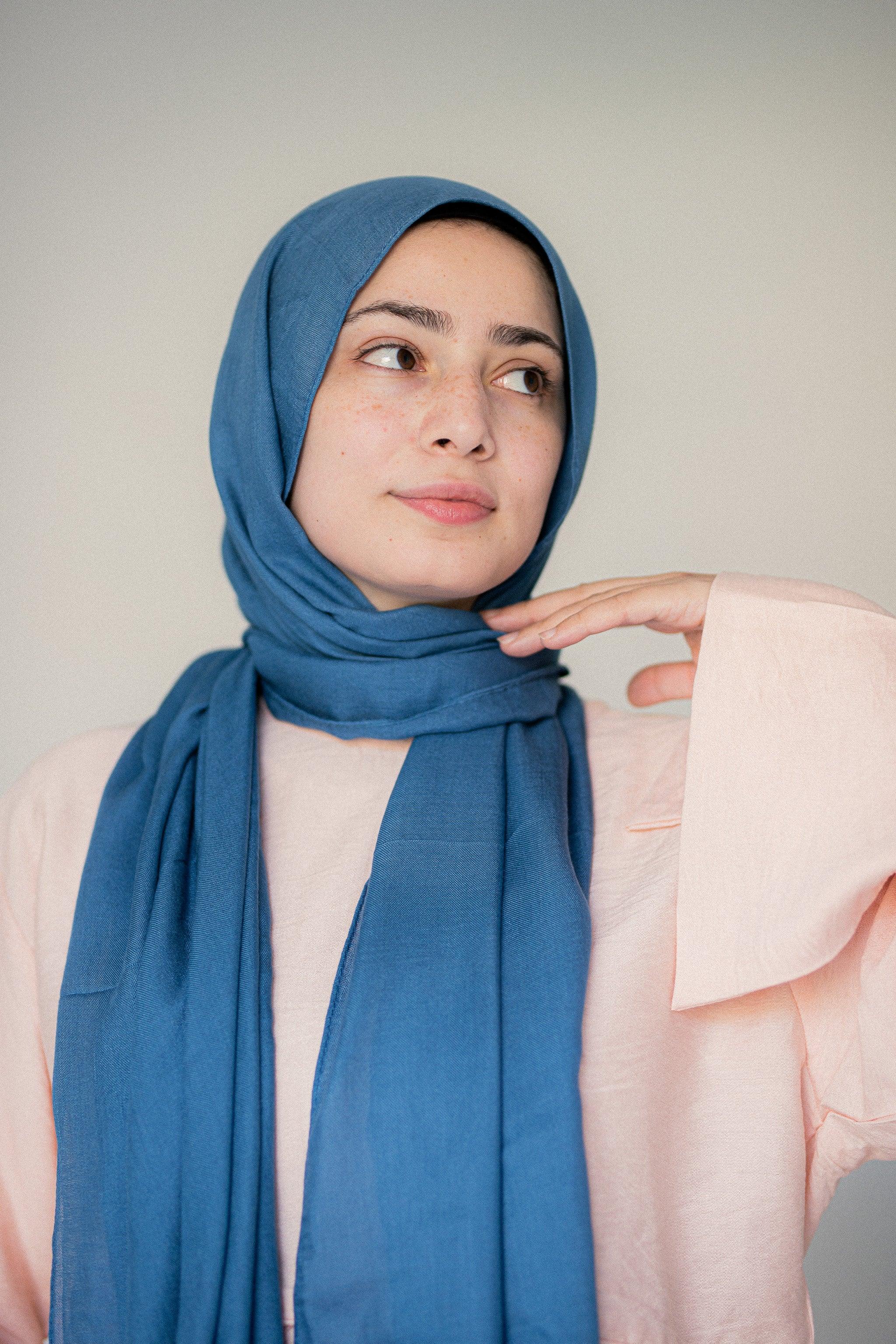 Close-up of Tidemist Modal Cotton Hijab showing smooth, airy fabric texture