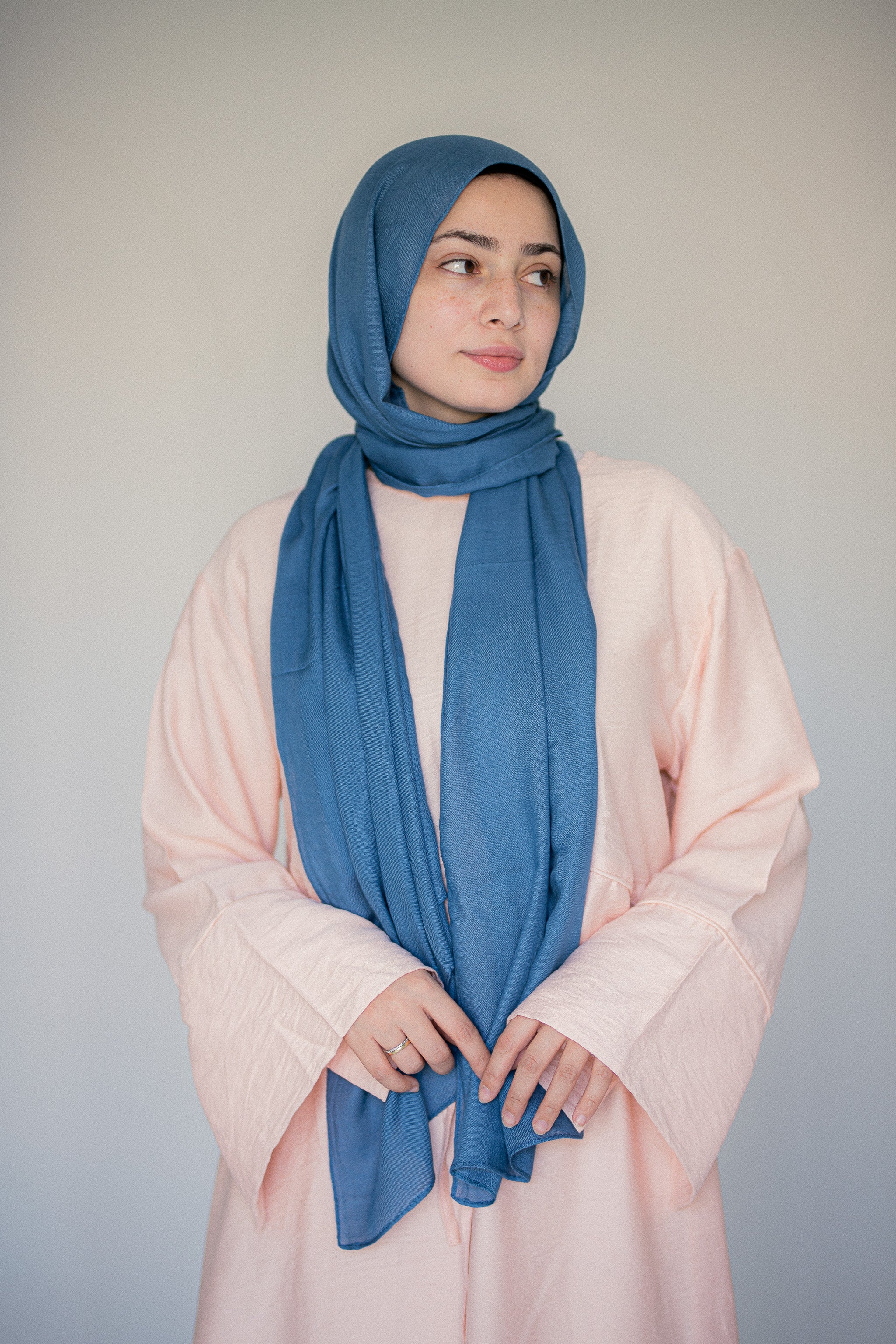 Tidemist Modal Cotton Hijab styled with neutral modest outfit