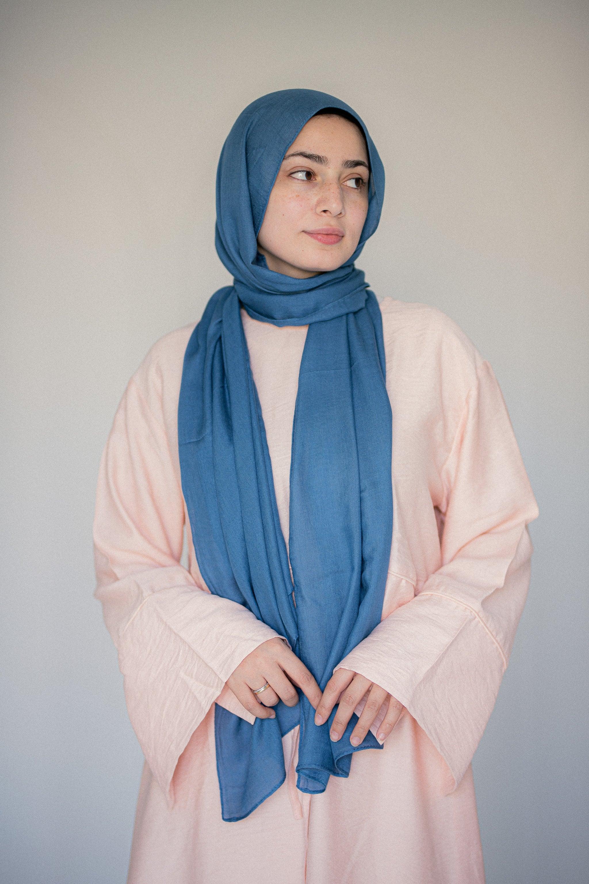 Tidemist Modal Cotton Hijab styled with neutral modest outfit