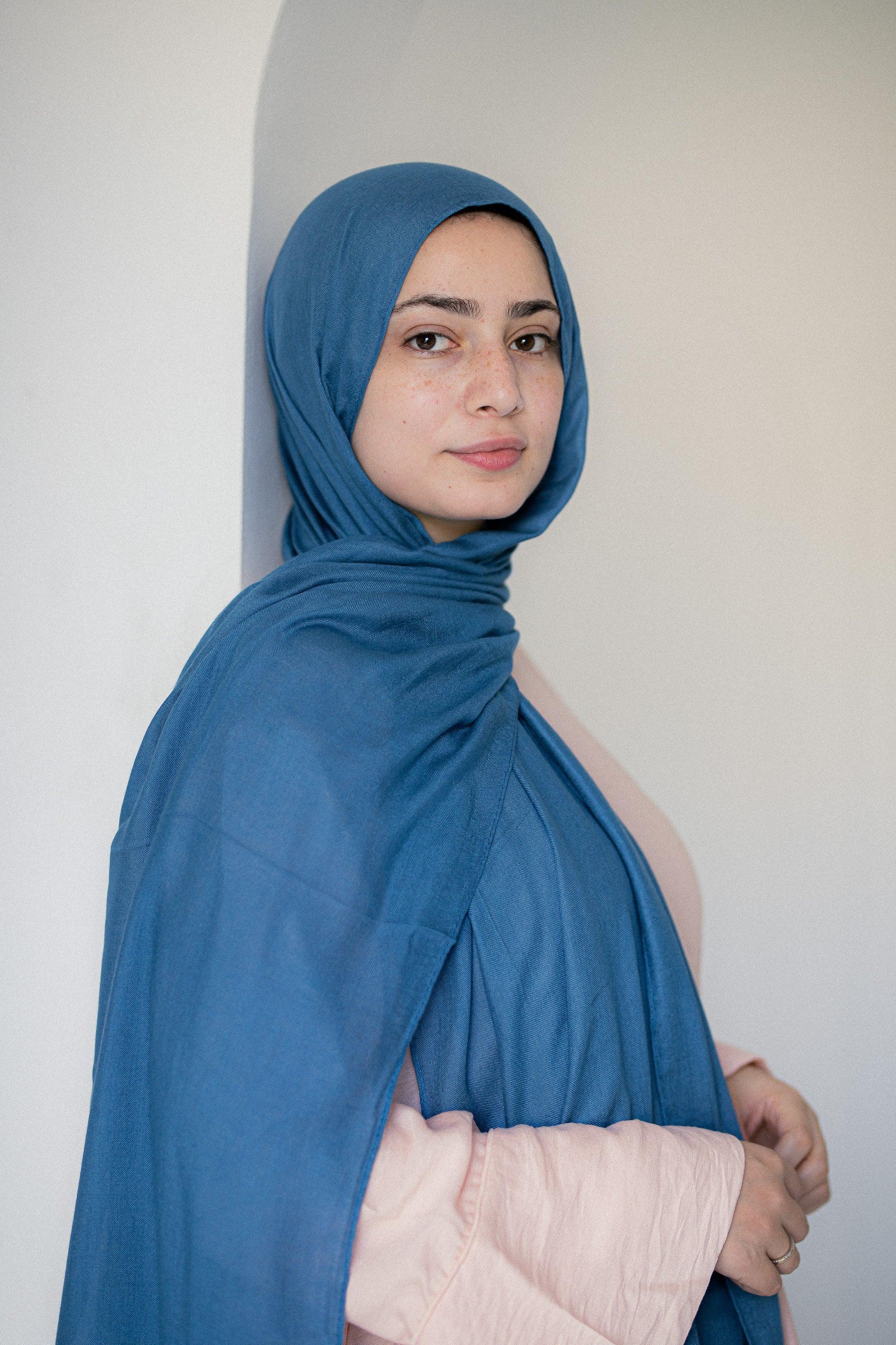 Close-up of Tidemist Modal Cotton Hijab showing smooth, airy fabric texture