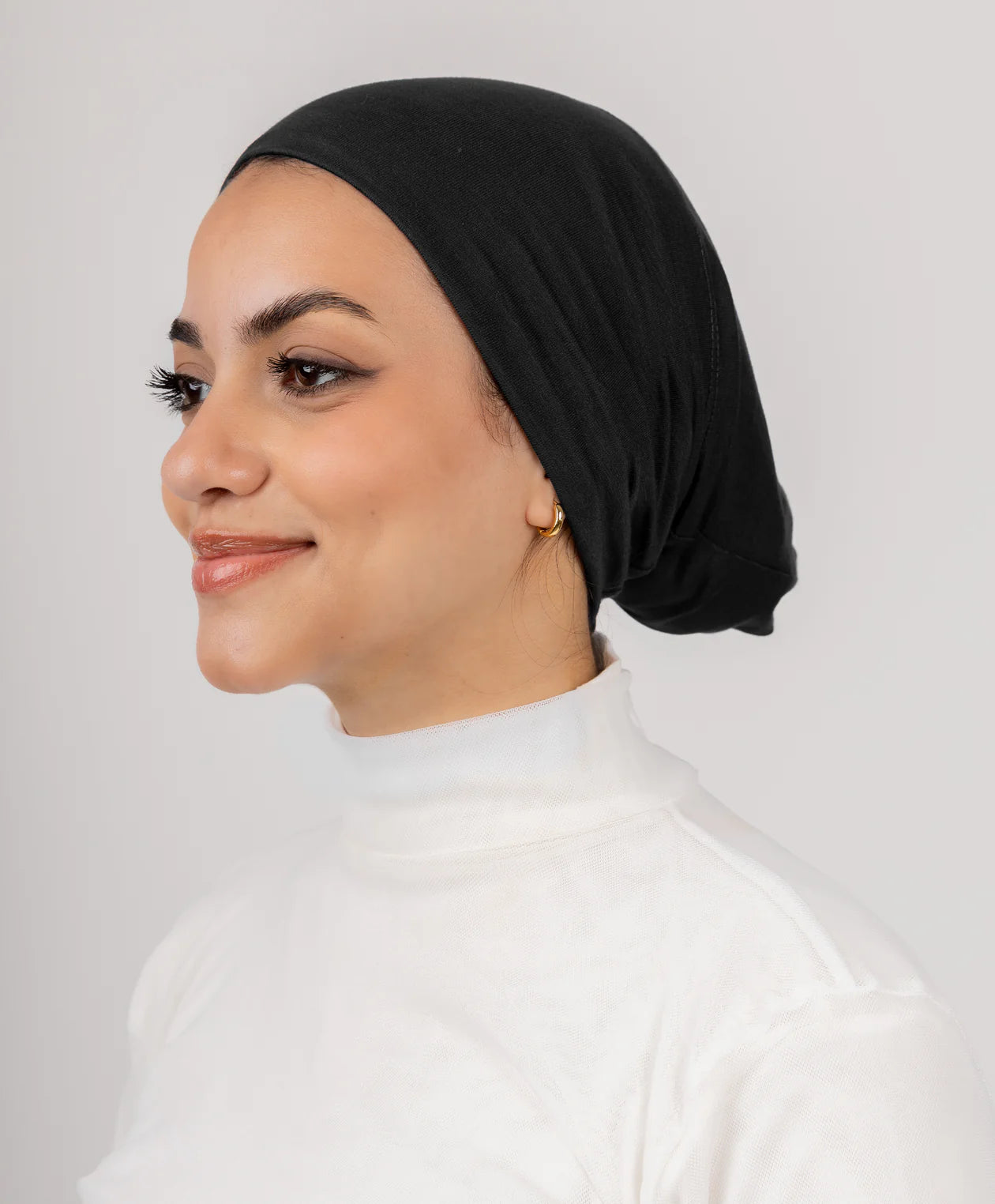 Jaida Syrian Under-scarf Close End – black cotton Lycra under-scarf