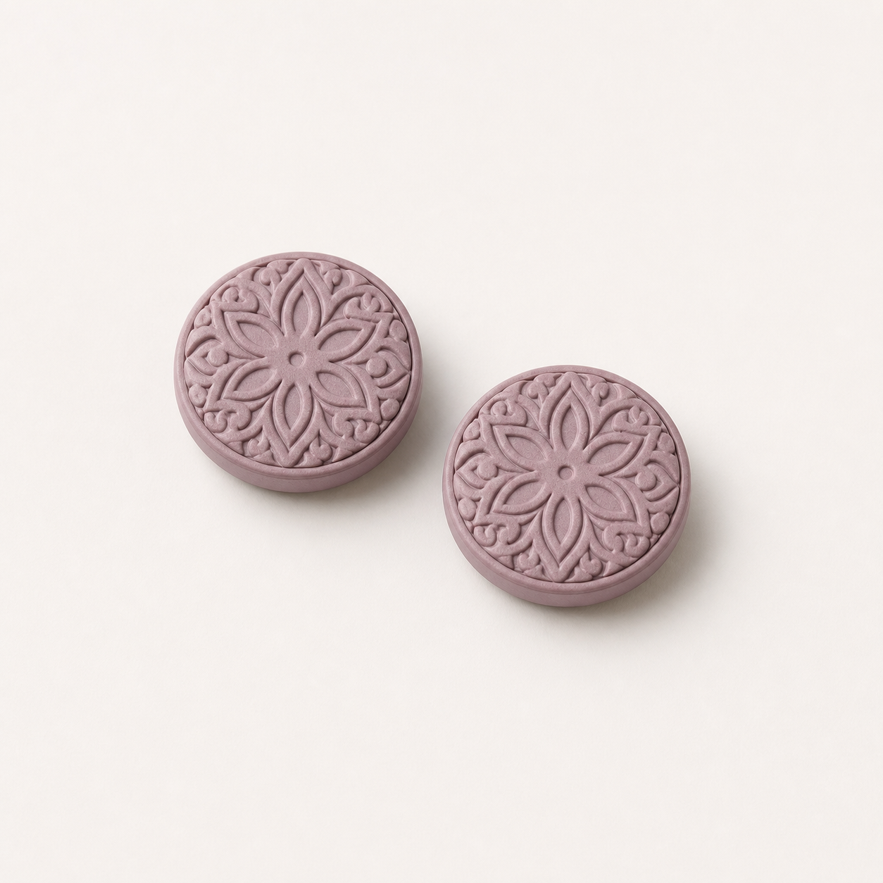 Blush pink embossed mandala hijab magnet set
