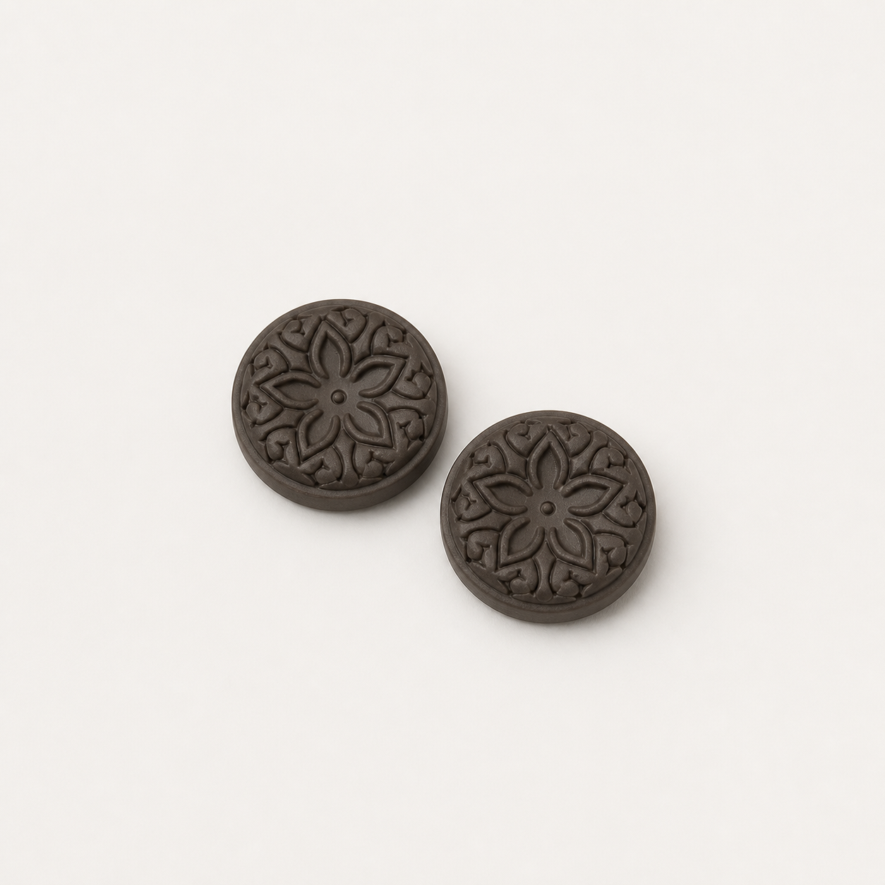 Taupe embossed mandala hijab magnet set