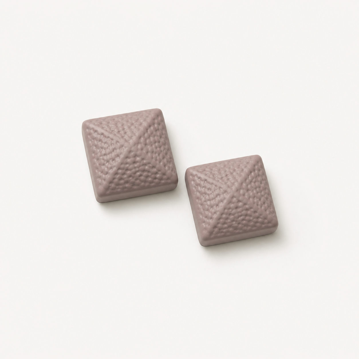 Blush pink textured square pyramid hijab magnet set