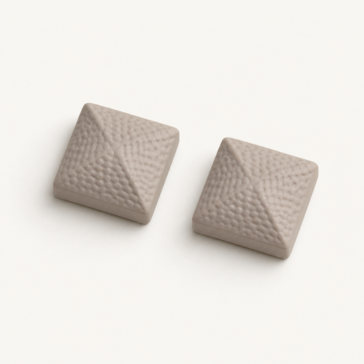 Stone beige textured square pyramid hijab magnet set