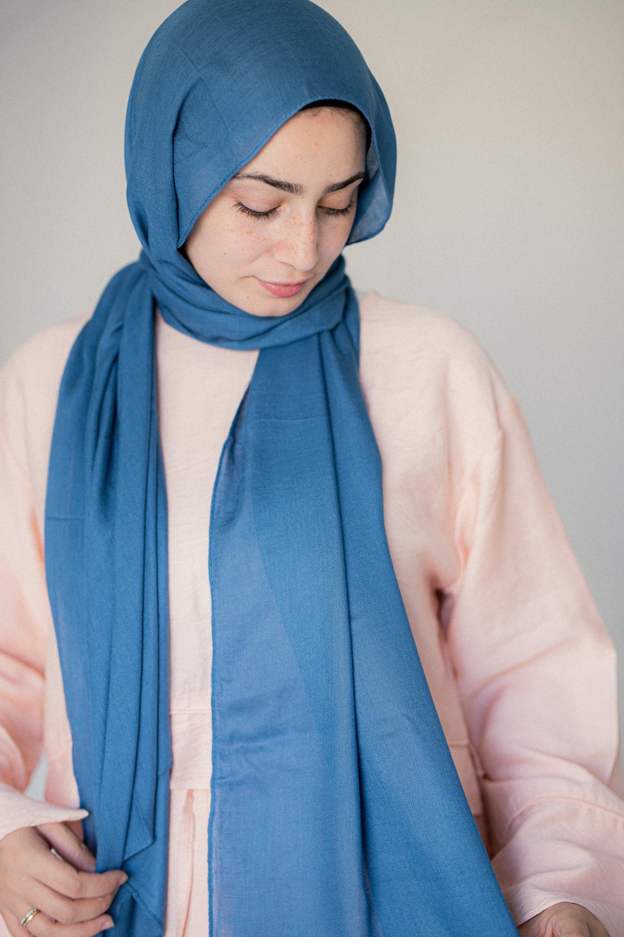 Close-up of Tidemist Modal Cotton Hijab showing smooth, airy fabric texture