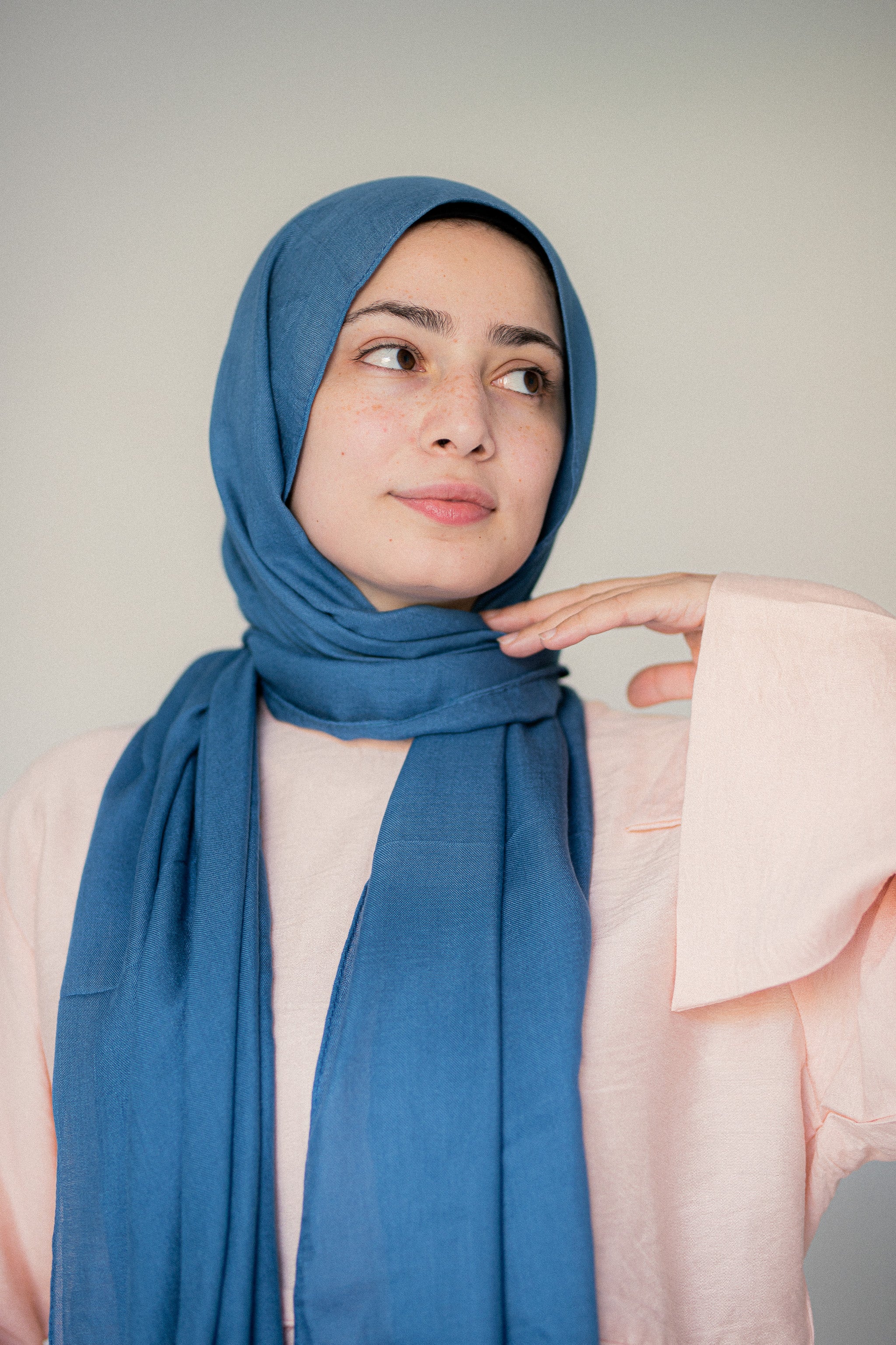 Close-up of Tidemist Modal Cotton Hijab showing smooth, airy fabric texture